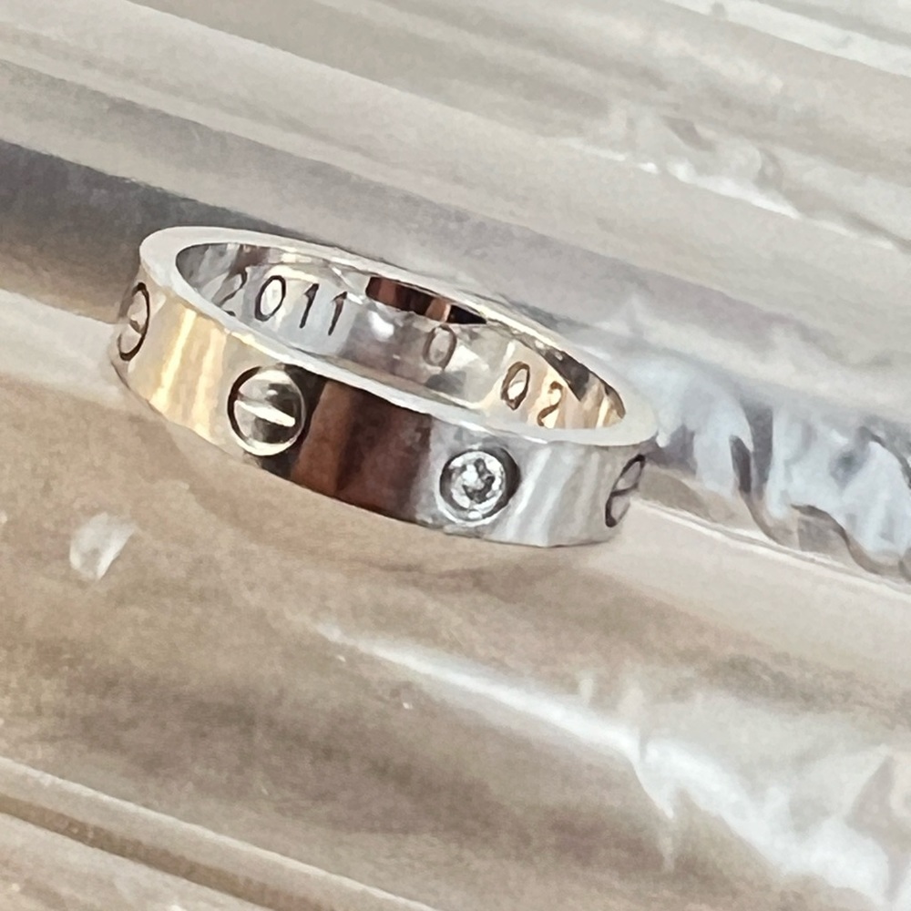 Cartier 18K White Gold Diamond Love Wedding Band
